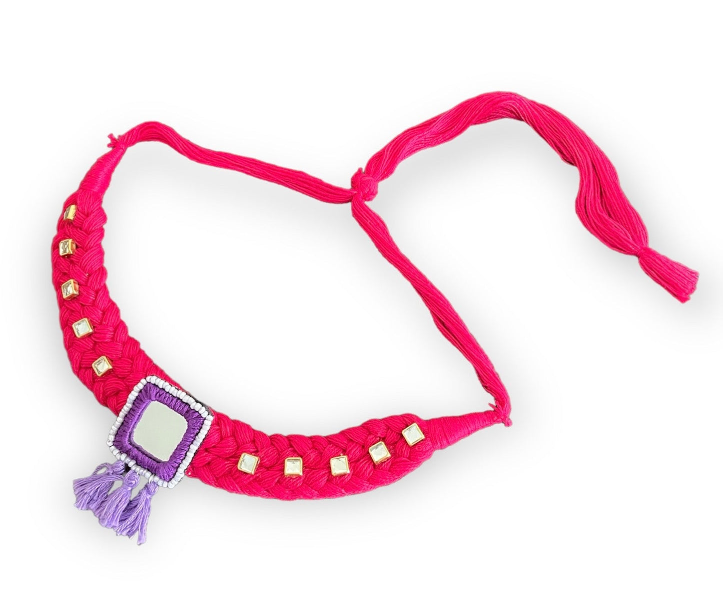 Pink boho choker - Kalakari