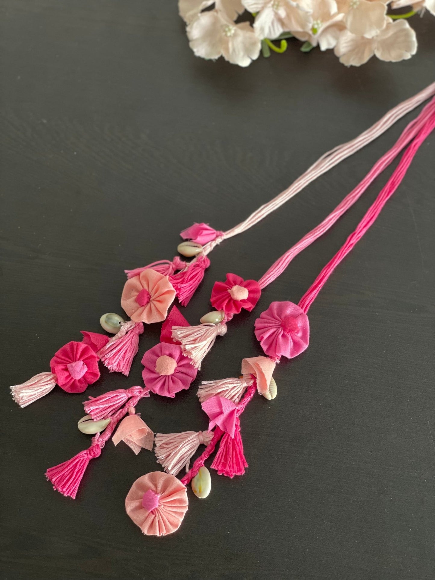 Pink floral parandi - Kalakari