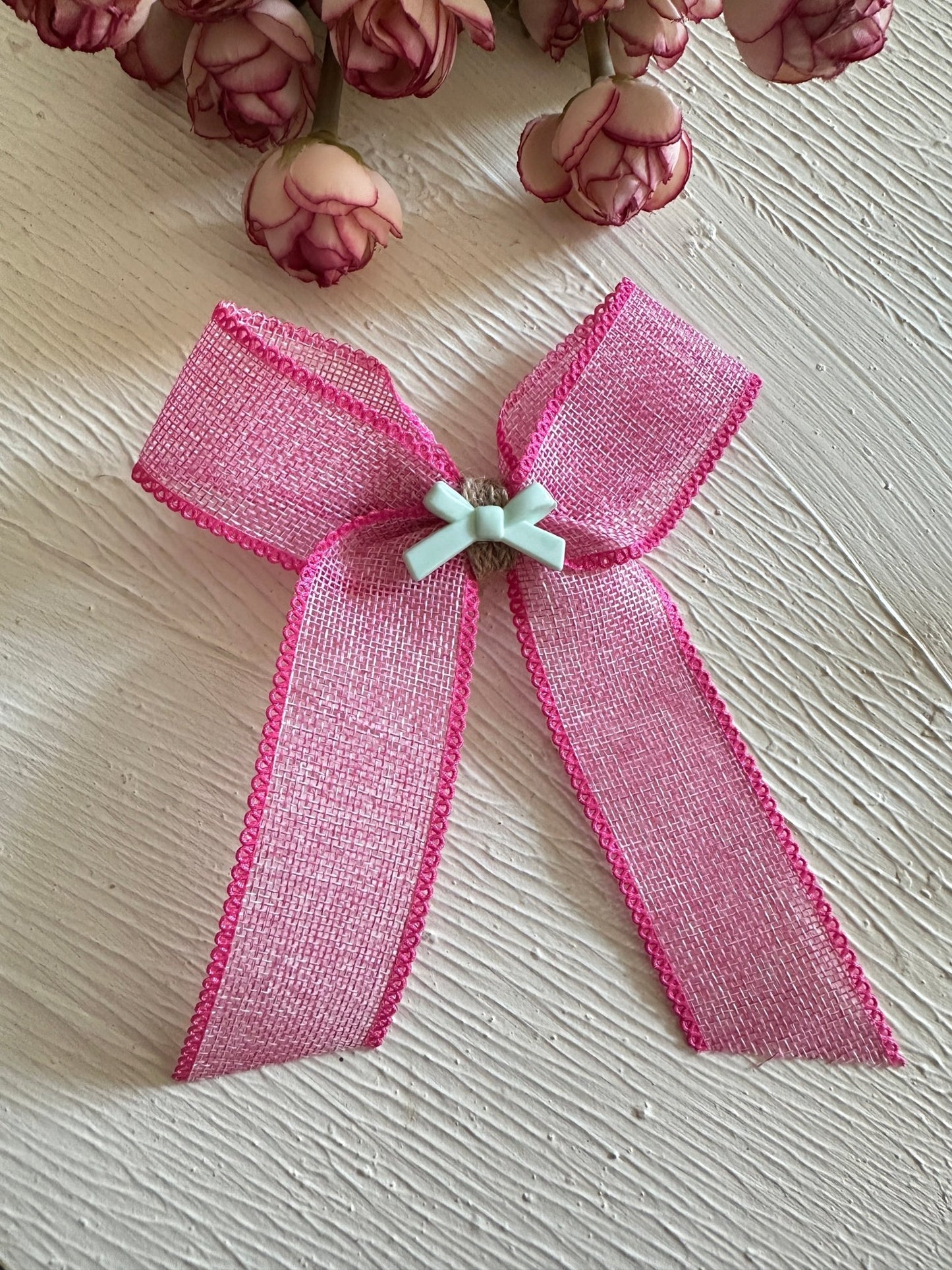 Pink jute hairbow - Kalakari