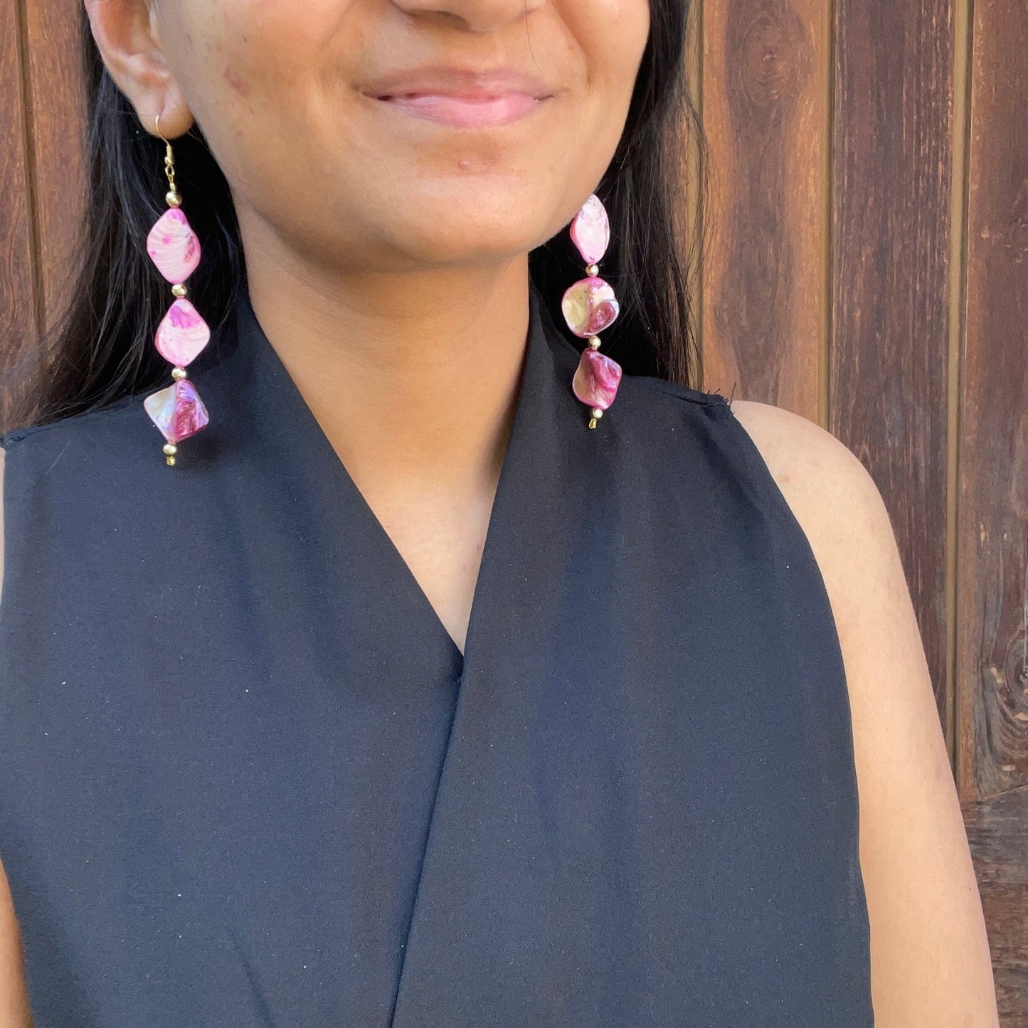 Pink MOP danglers - Kalakari