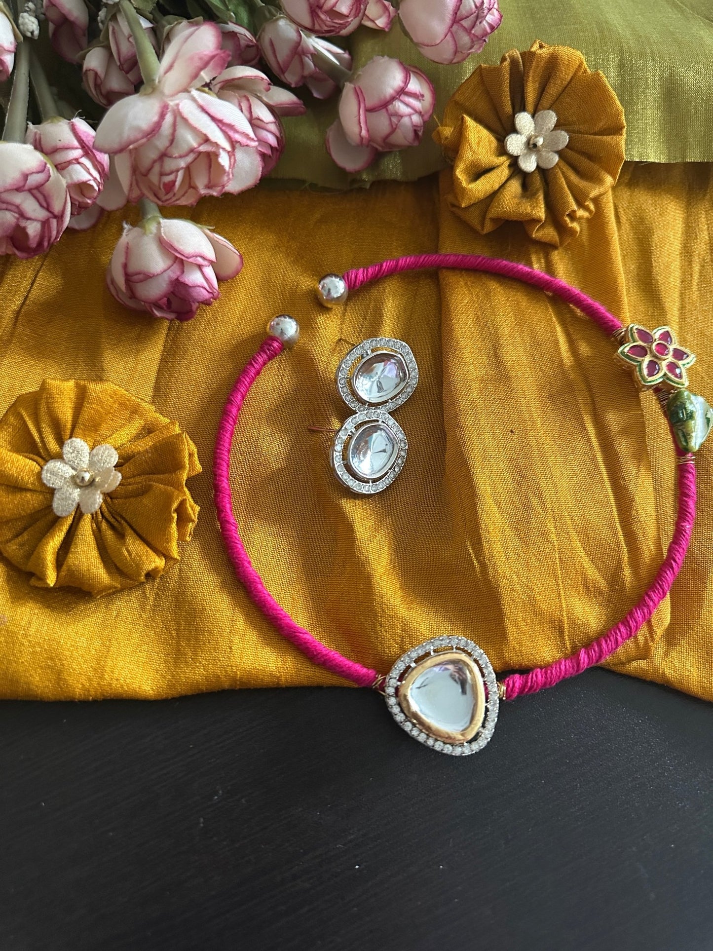 Polki hasli and earrings - Kalakari