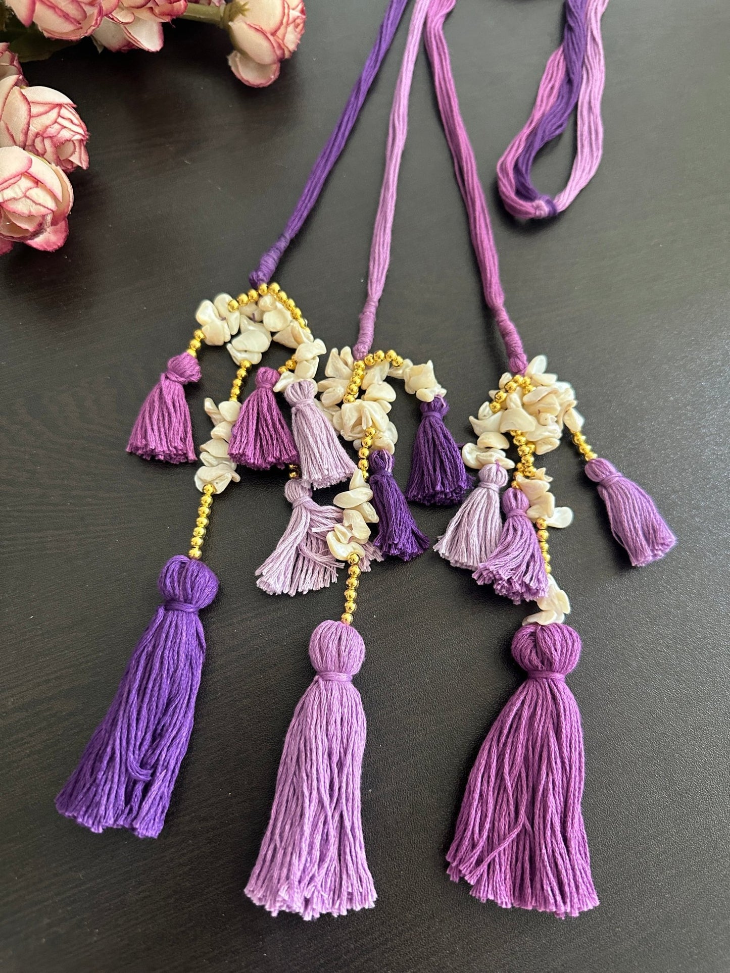 Purple mother of pearls parandi - Kalakari