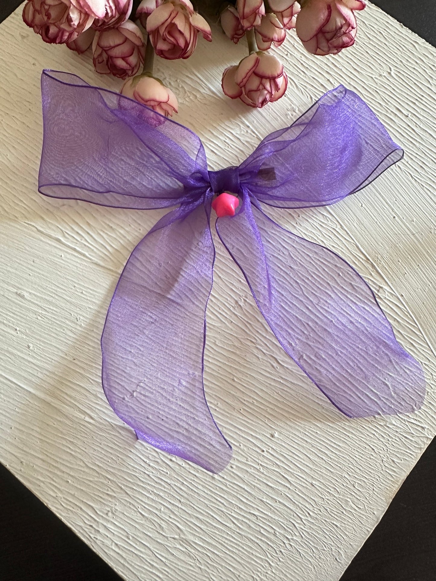 Purple organza statement bow - Kalakari