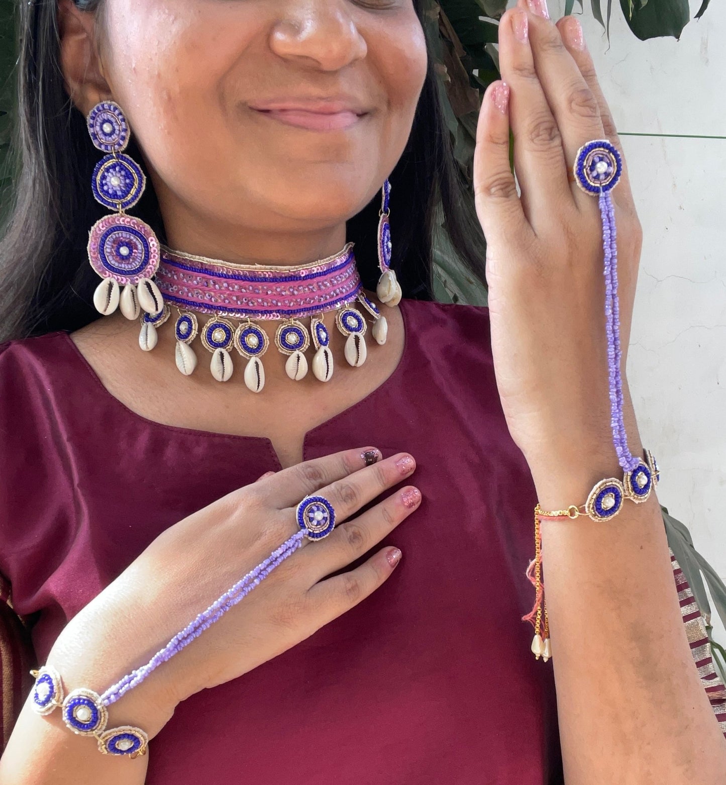 Quirky shell and beaded choker - Kalakari