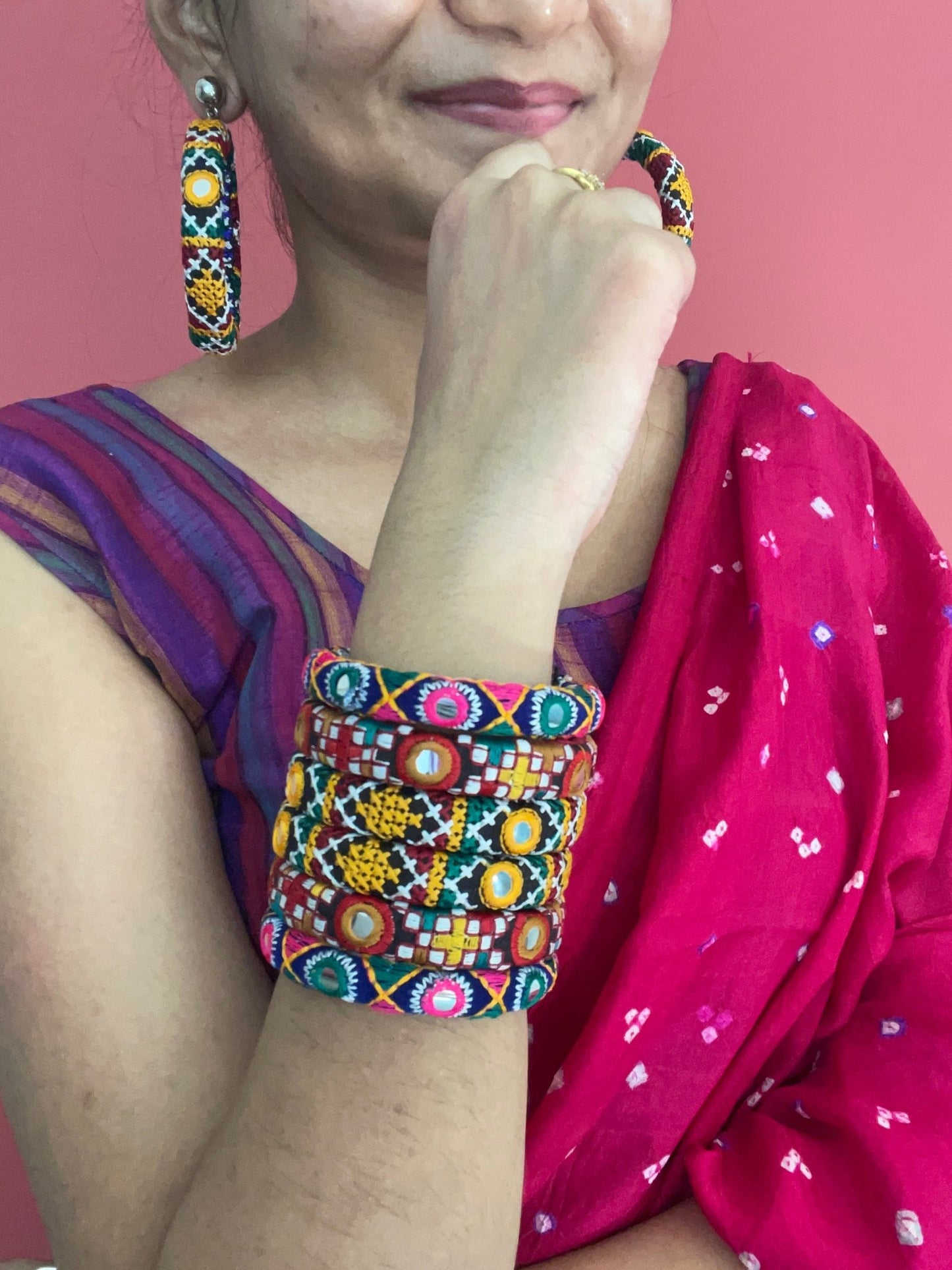 Rabari earrings and bangles - Kalakari