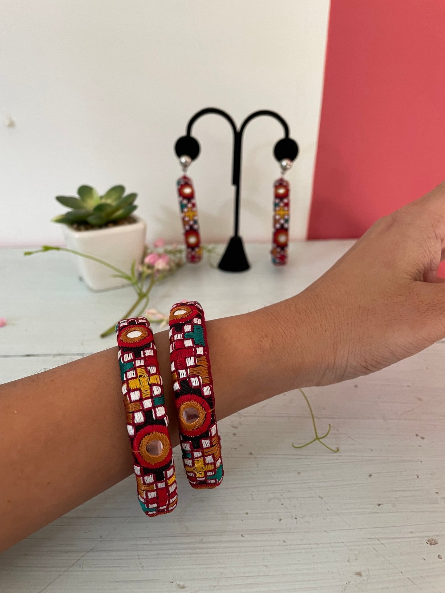 Rabari earrings and bangles - Kalakari