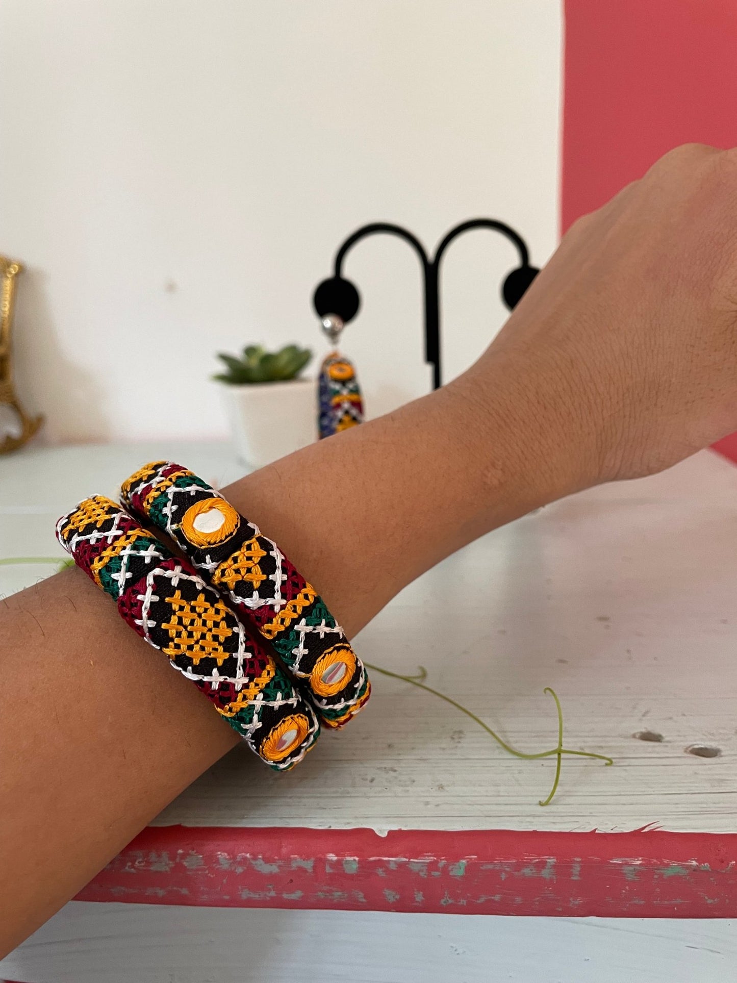 Rabari earrings and bangles - Kalakari