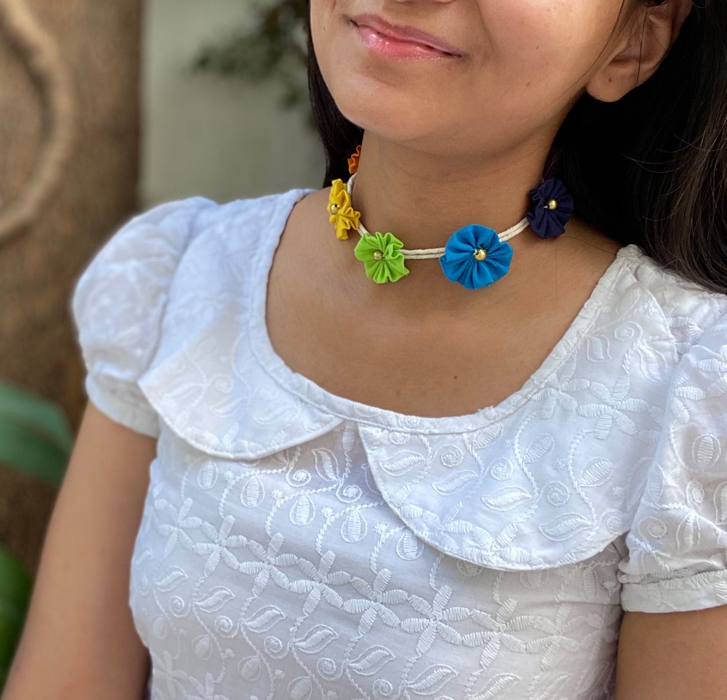 Rainbow floral necklace - Kalakari
