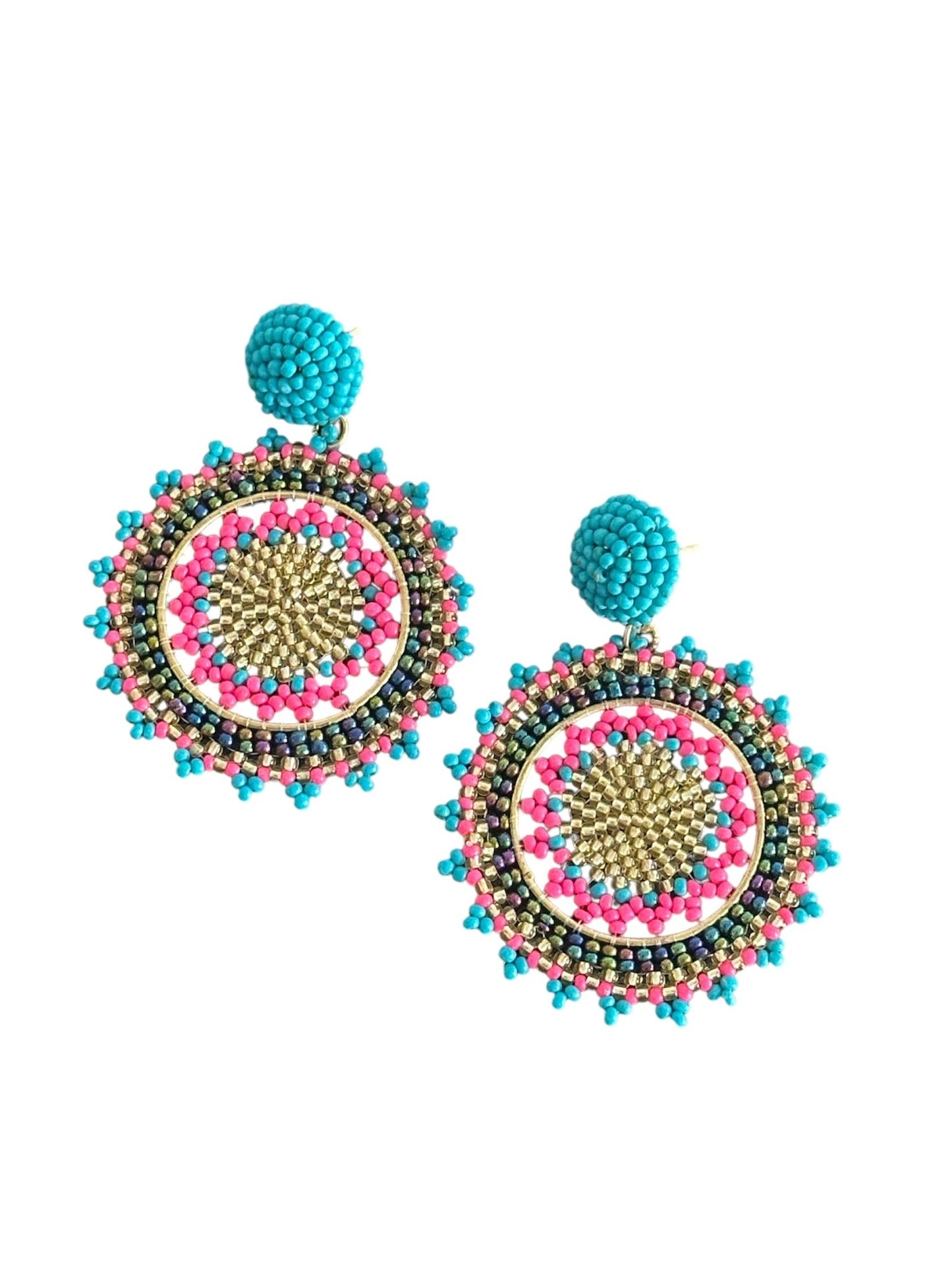Round beaded earrings - Kalakari