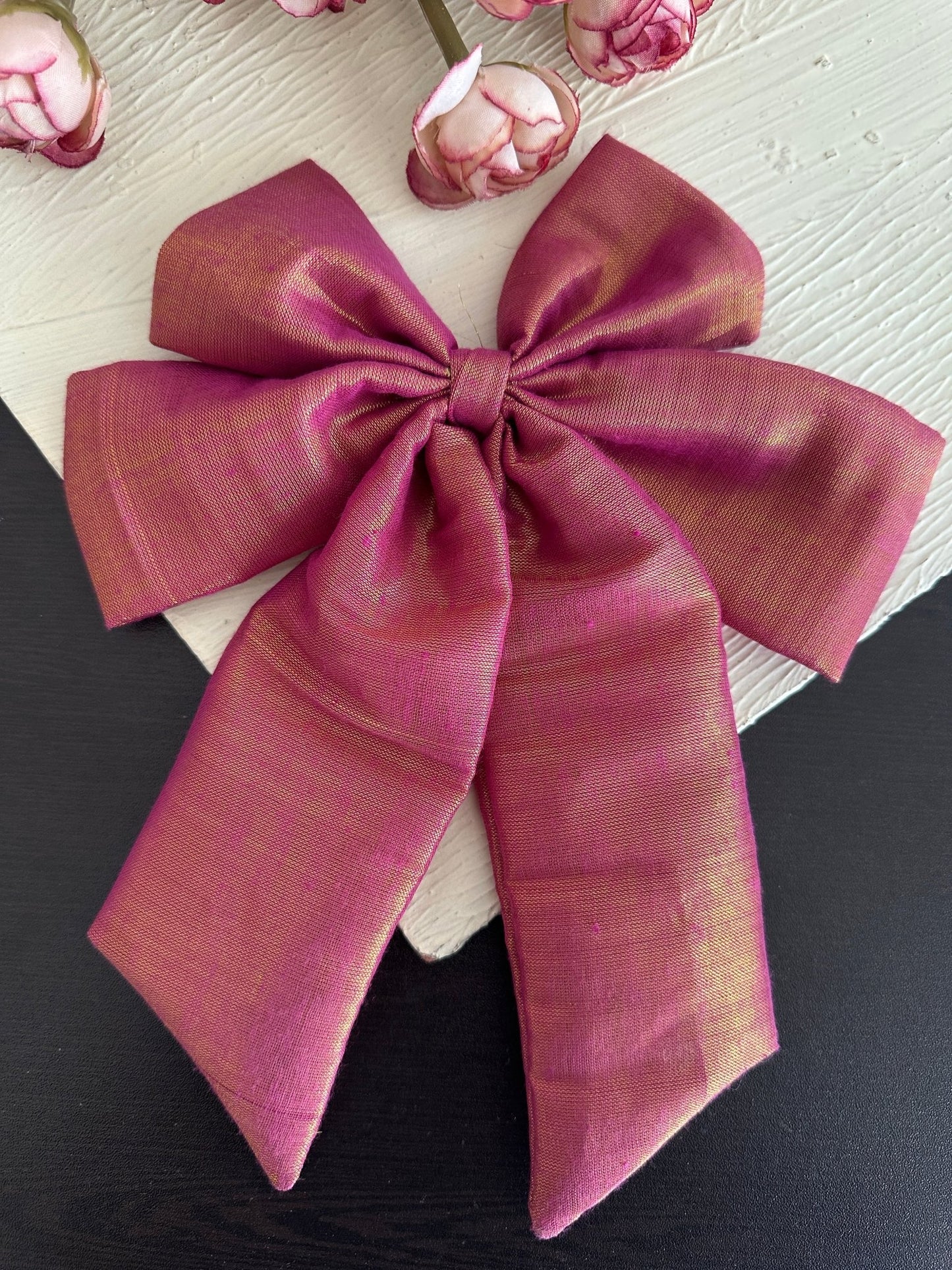 Set of 2 tissue silk hairbows - Kalakari