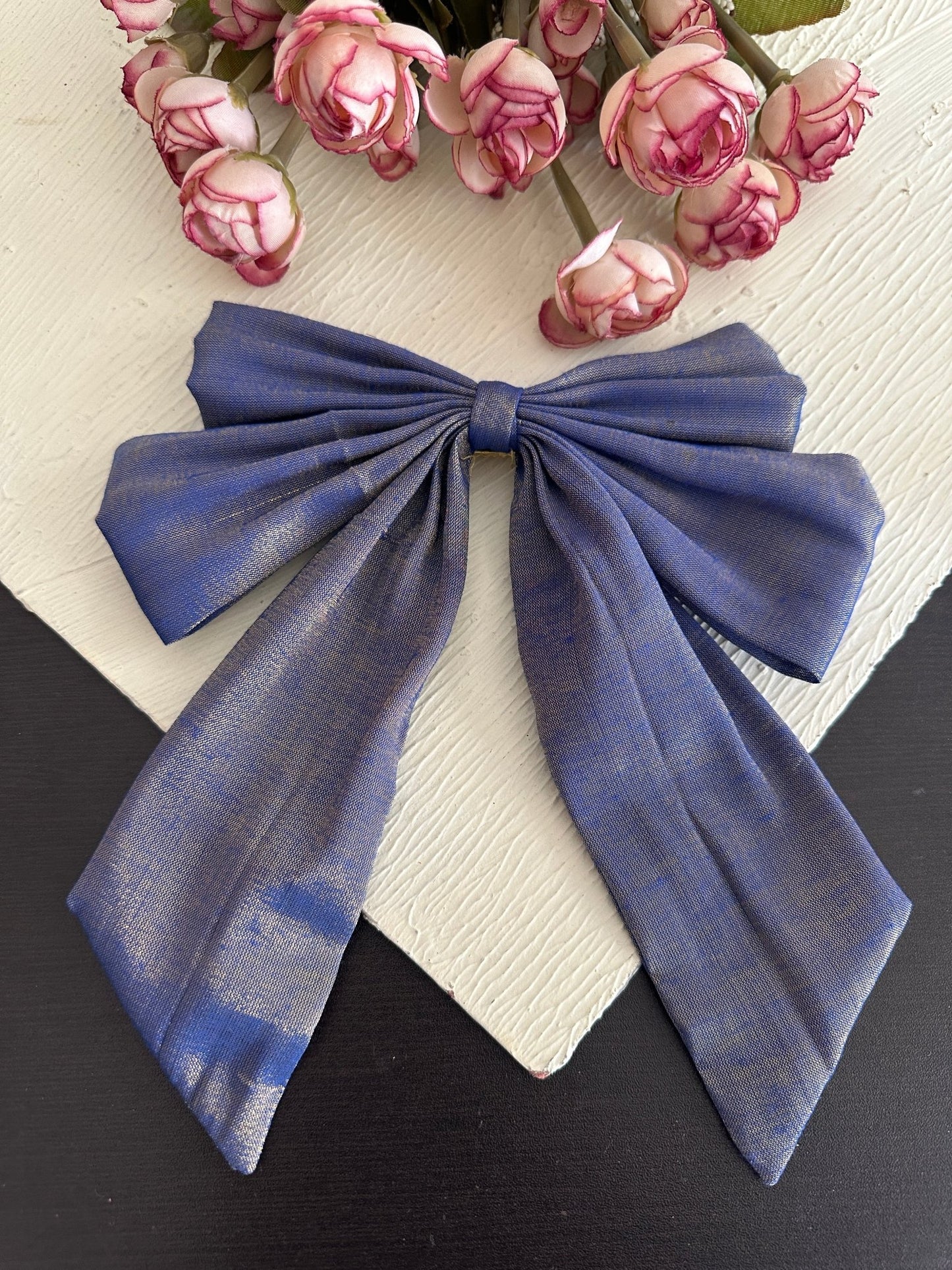 Set of 2 tissue silk hairbows - Kalakari