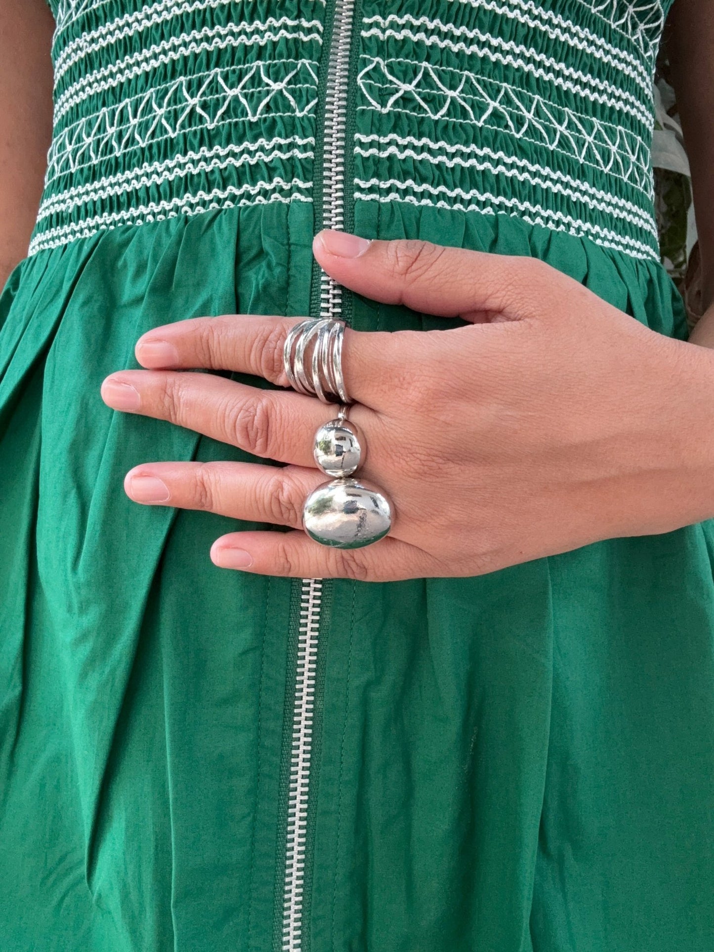 Set of 3 chunky adjustable rings - Kalakari