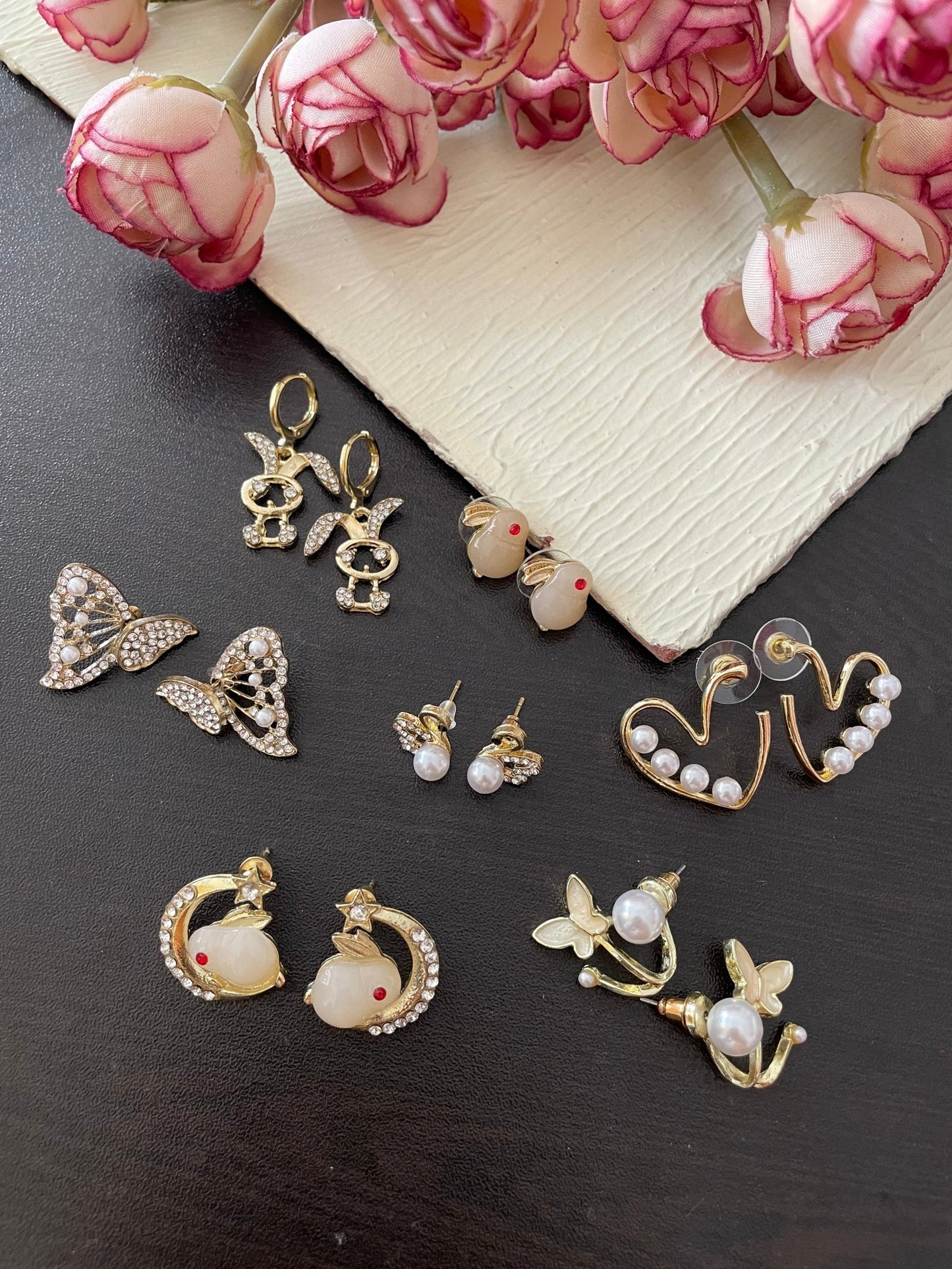 Set of 7 korean earrings - Kalakari