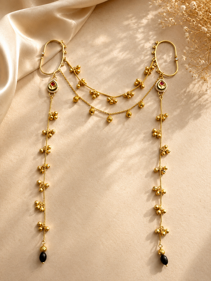 Kashmiri Kanauti earrings cum hair accessory