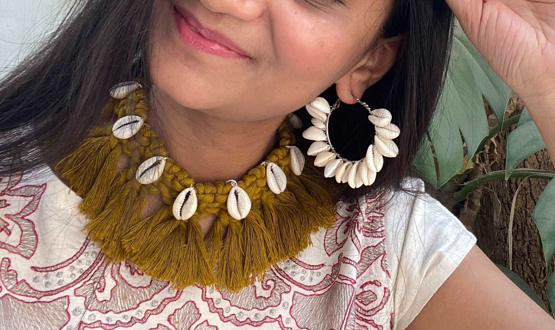 Boho mustard  necklace