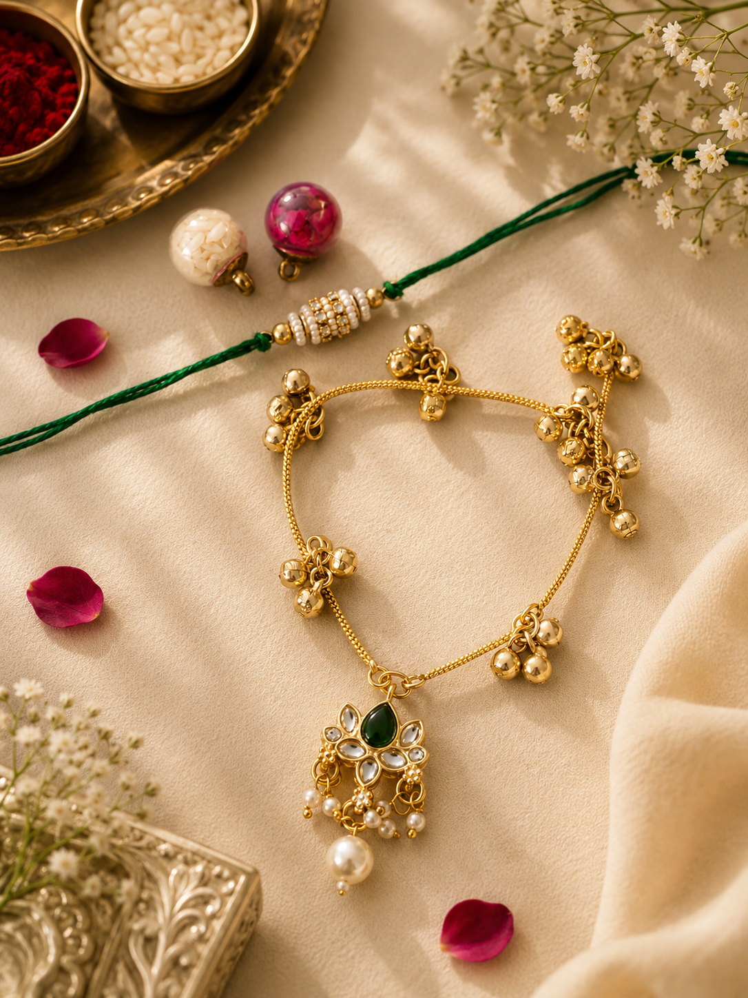 Embellished rakhi and bhabhi rakhi