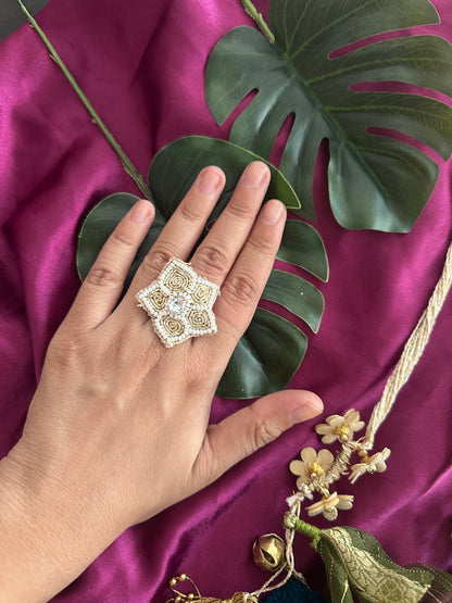 Mehendi special parandi, ring and earrings combo