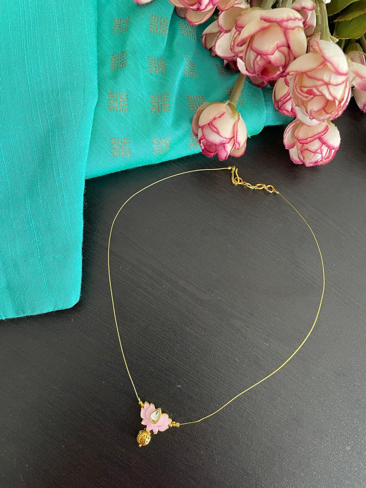 Lotus earrings and necklace