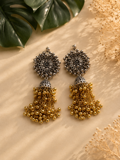 Floral ghunghroo jhumkas