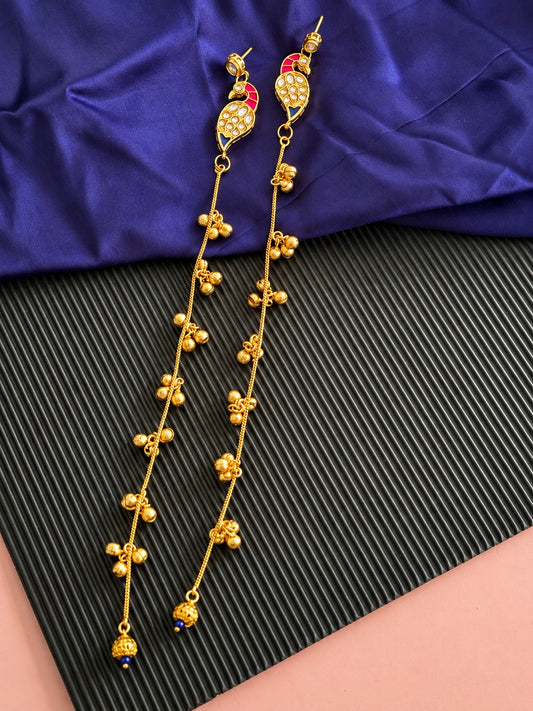 Kundan kashmiri peacock danglers