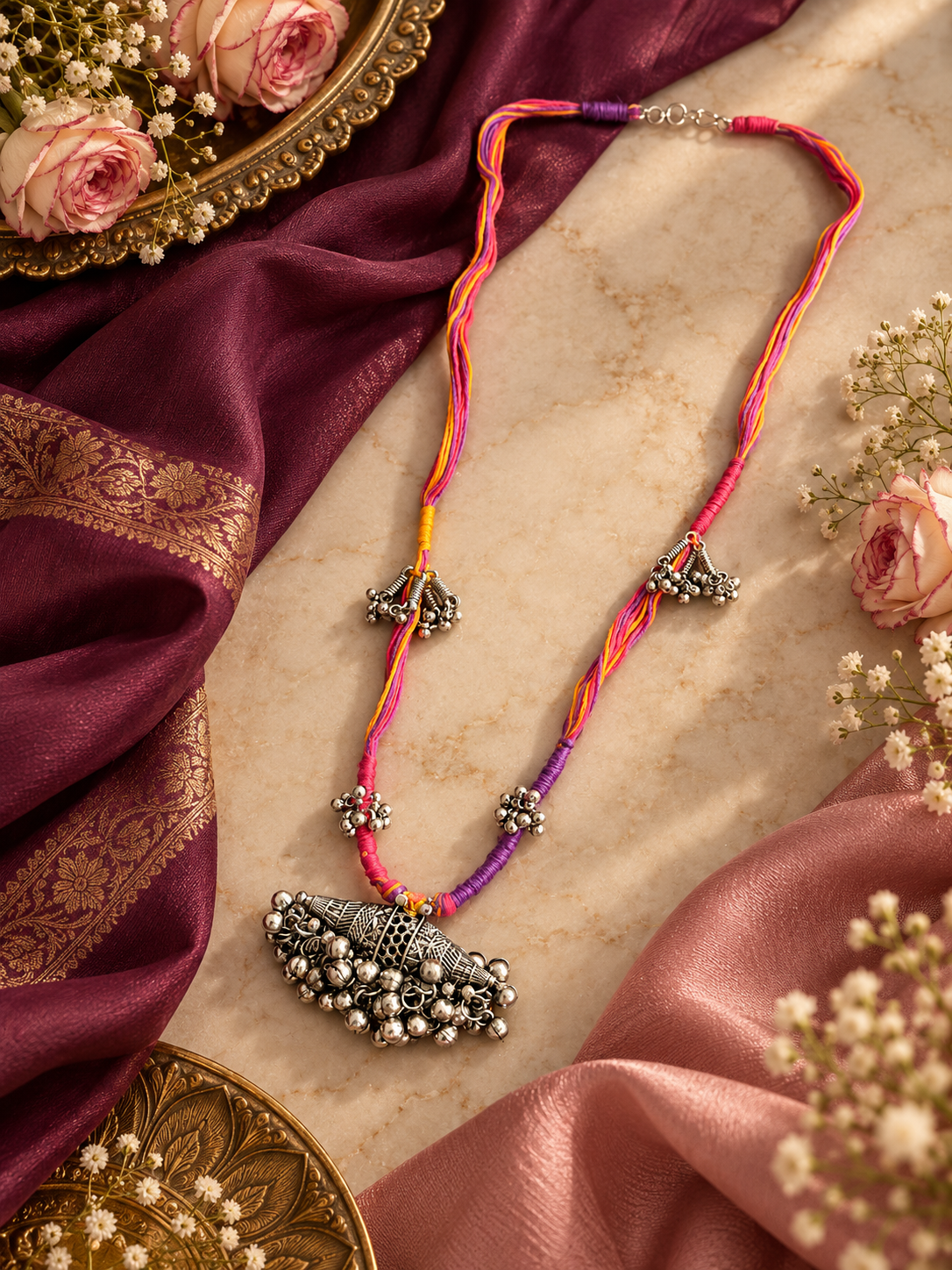 Multicolored boho necklace