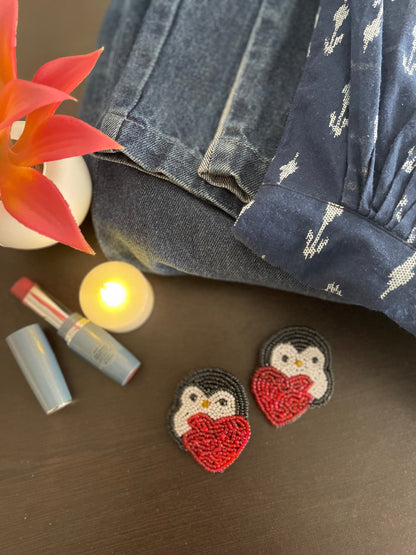 Quirky penguin earrings