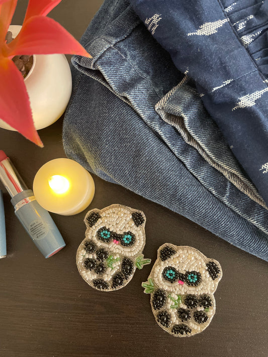 Quirky panda earrings