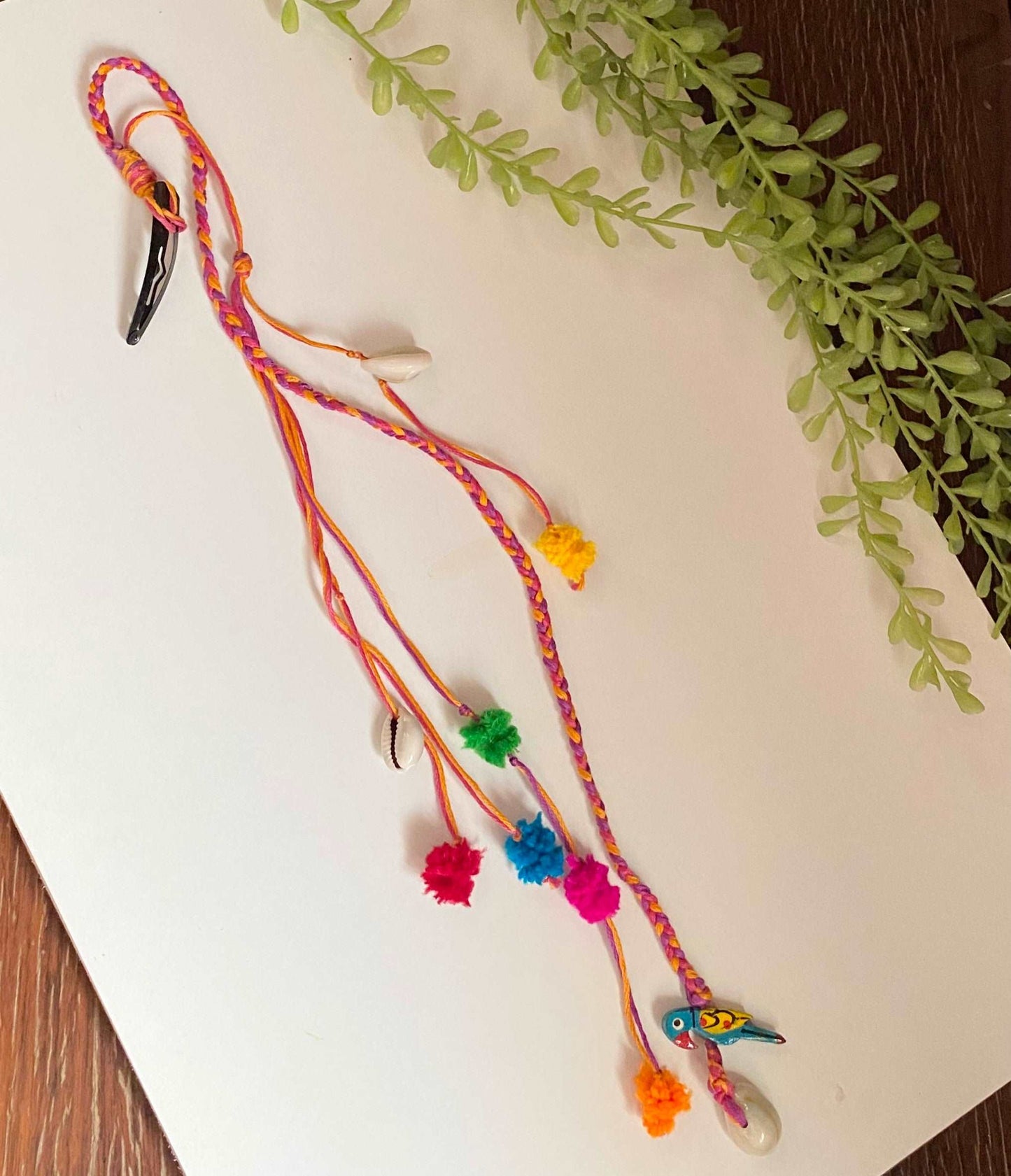 Boho parrot hair accessory