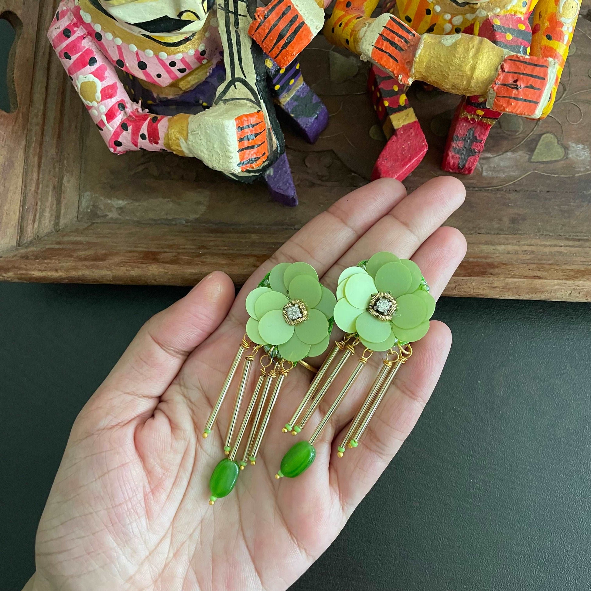 Floral necklace and earrings