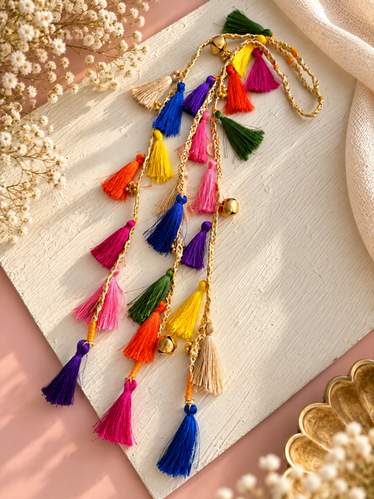 Multicolored tassle hair accesory