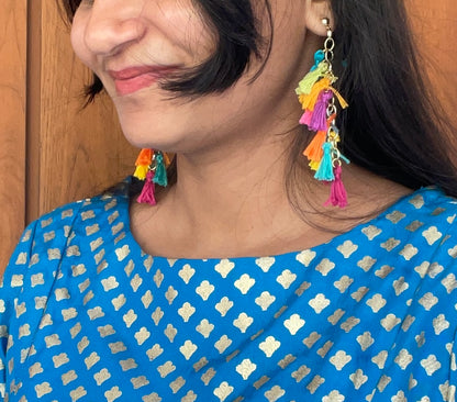 Rangrez earrings and hair braids