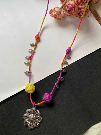 Floral saga boho pendant necklace