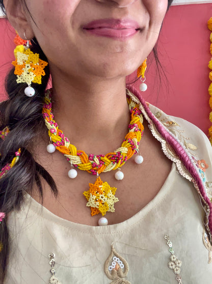 Phoolo ki bahar  haldi necklace set