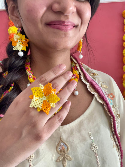 Phoolo ki bahar  haldi necklace set