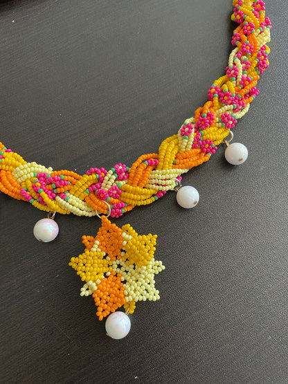 Phoolo ki bahar  haldi necklace set