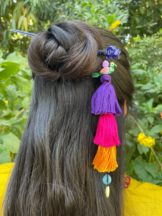 Layered boho bun stick