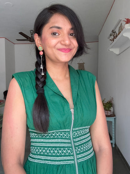 Kashmiri floral kundan earrings