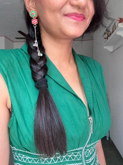 Kashmiri floral kundan earrings