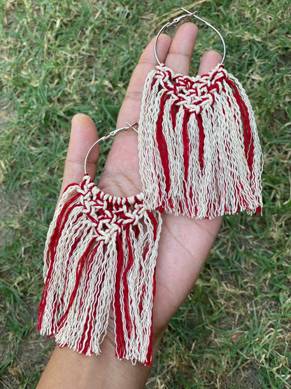 Boho macrame hoops