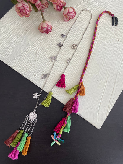 Combo of boho necklace and hair accessory