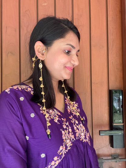Kashmiri Kanauti earrings cum hair accessory