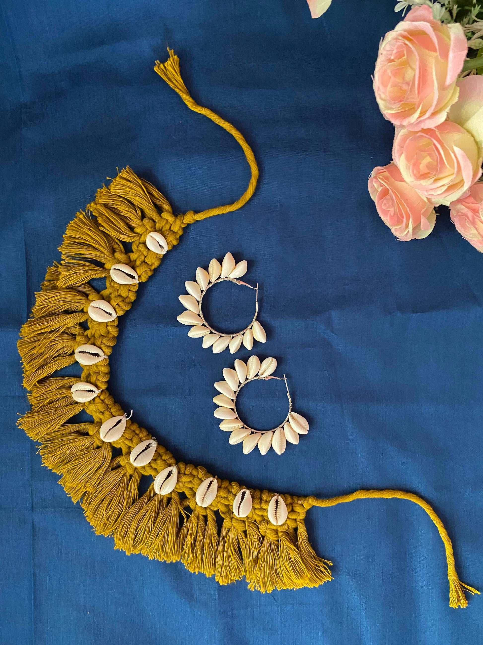 Boho mustard  necklace