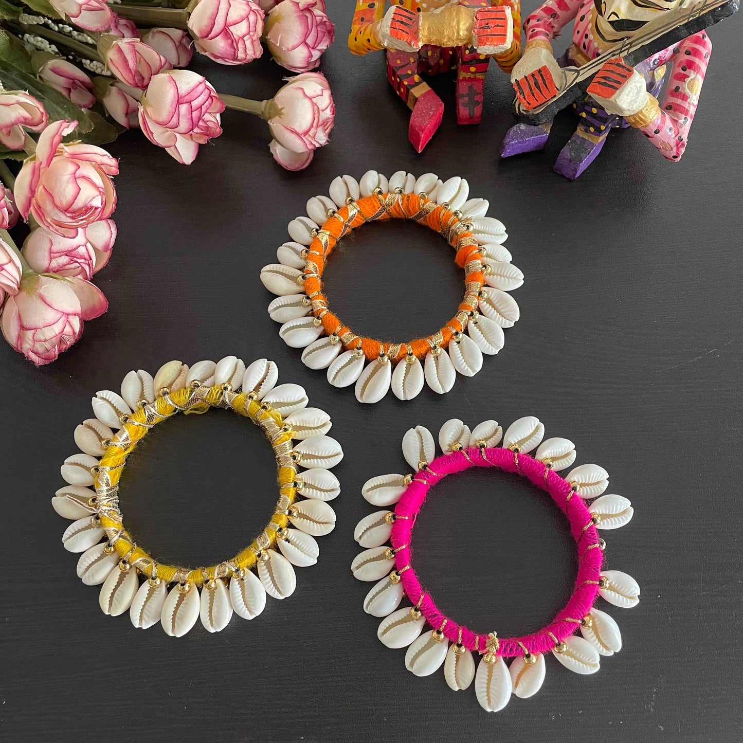 Boho shell bangles