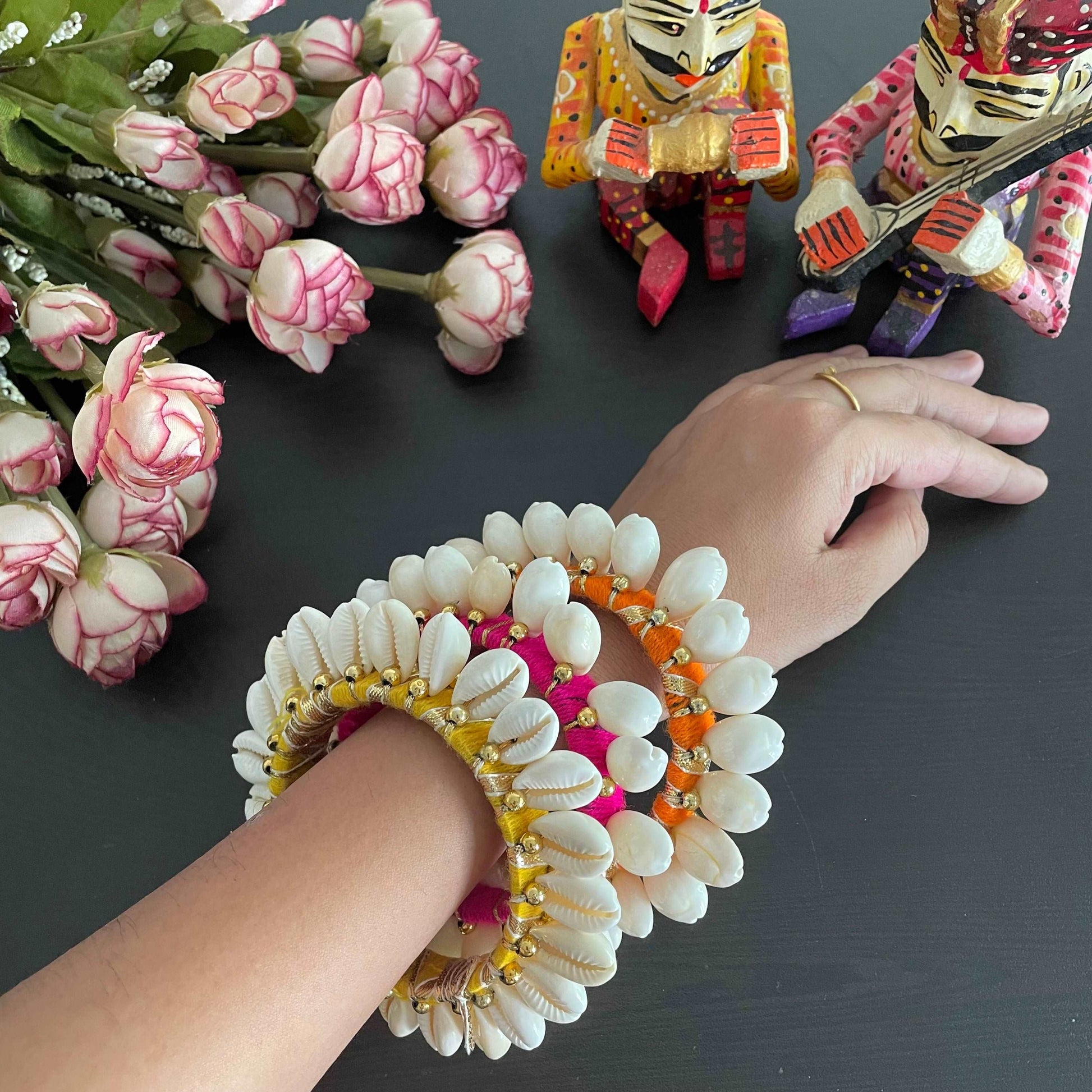 Boho shell bangles