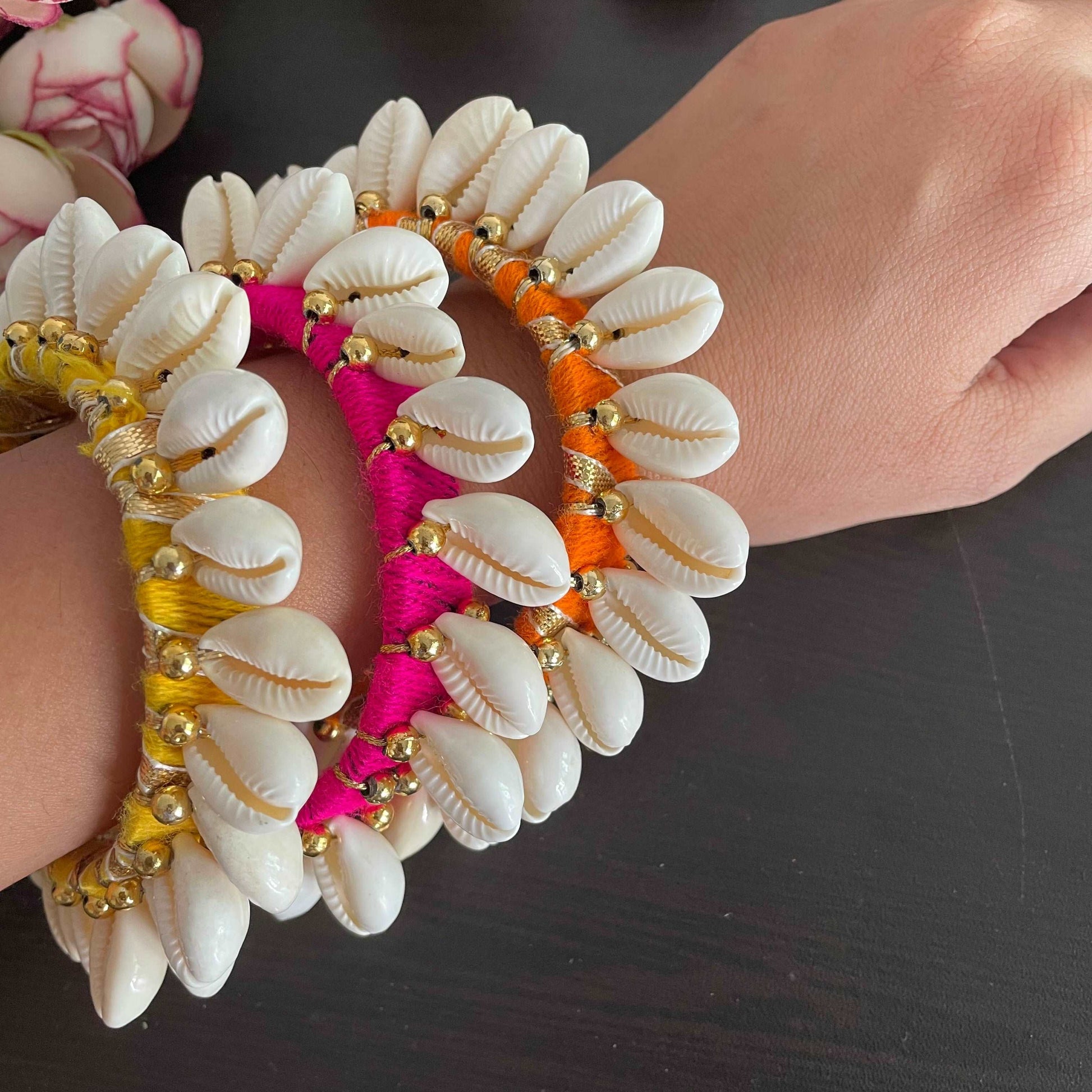 Boho shell bangles