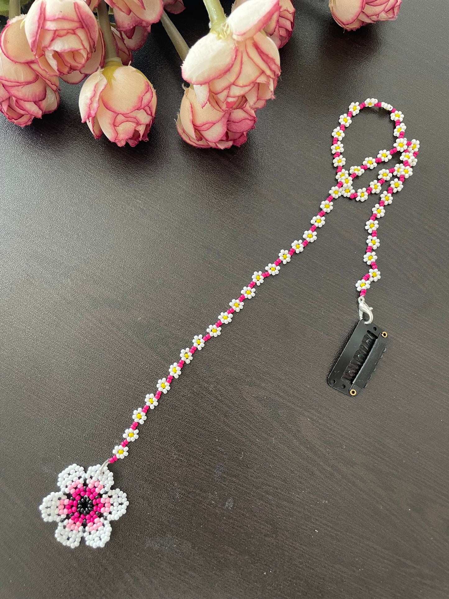 Floral hair accessory cum necklace