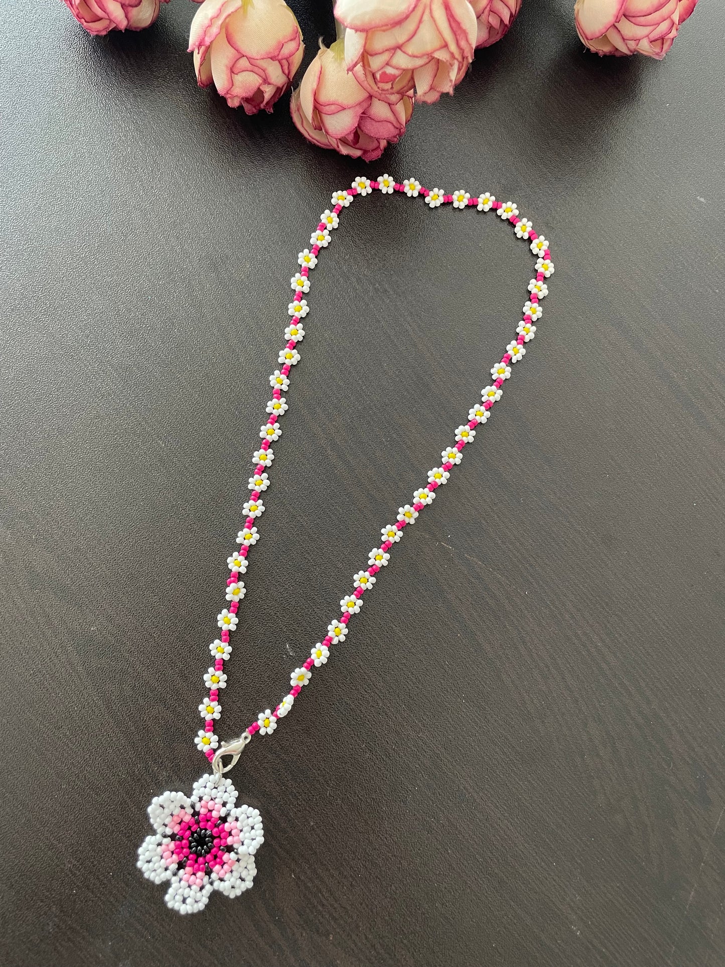 Floral hair accessory cum necklace