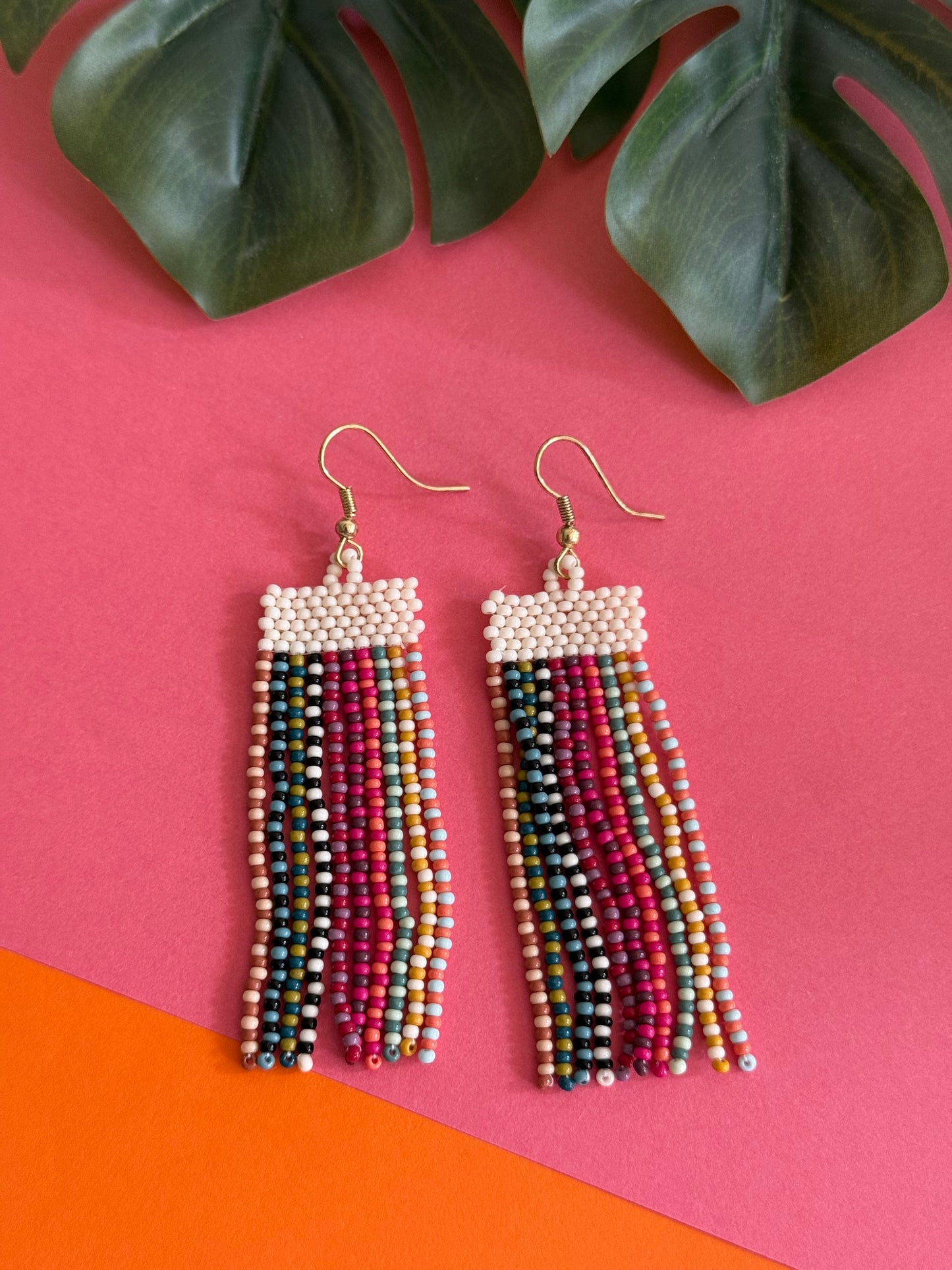 Multicolored beaded earrings