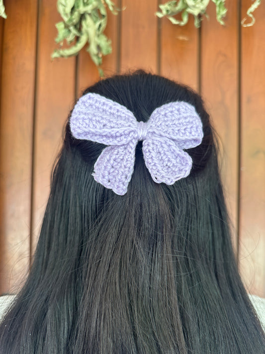 Cute crochet mini hairbow (purple)