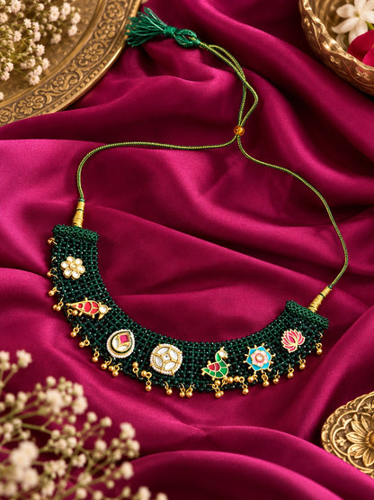 Green kundan choker